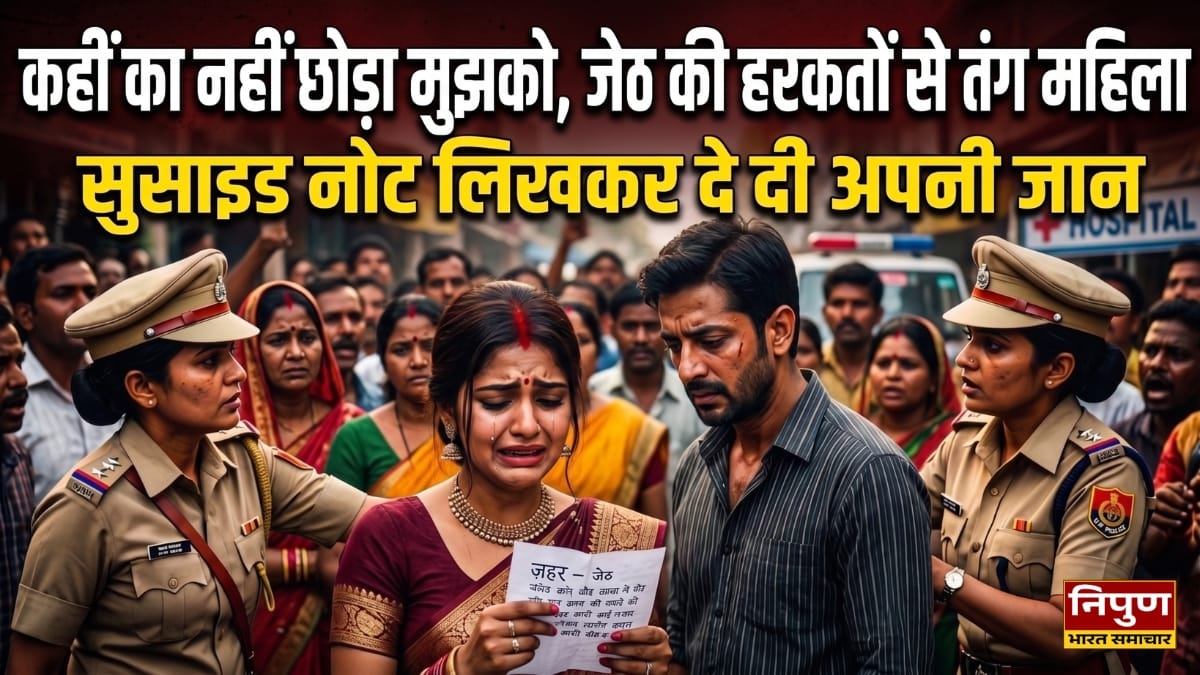 कहीं का नहीं छोड़ा मुझको, जेठ की हरकतों से तंग विवाहिता महिला ने सुसाइड नोट लिखकर जान दे दी