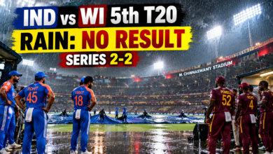 IND vs WI 5th T20 Rain No Result Chinnaswamy